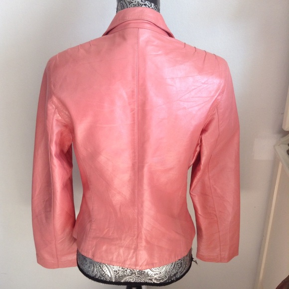 Q.C. PINK LEATHER JACKET M - Picture 2 of 8